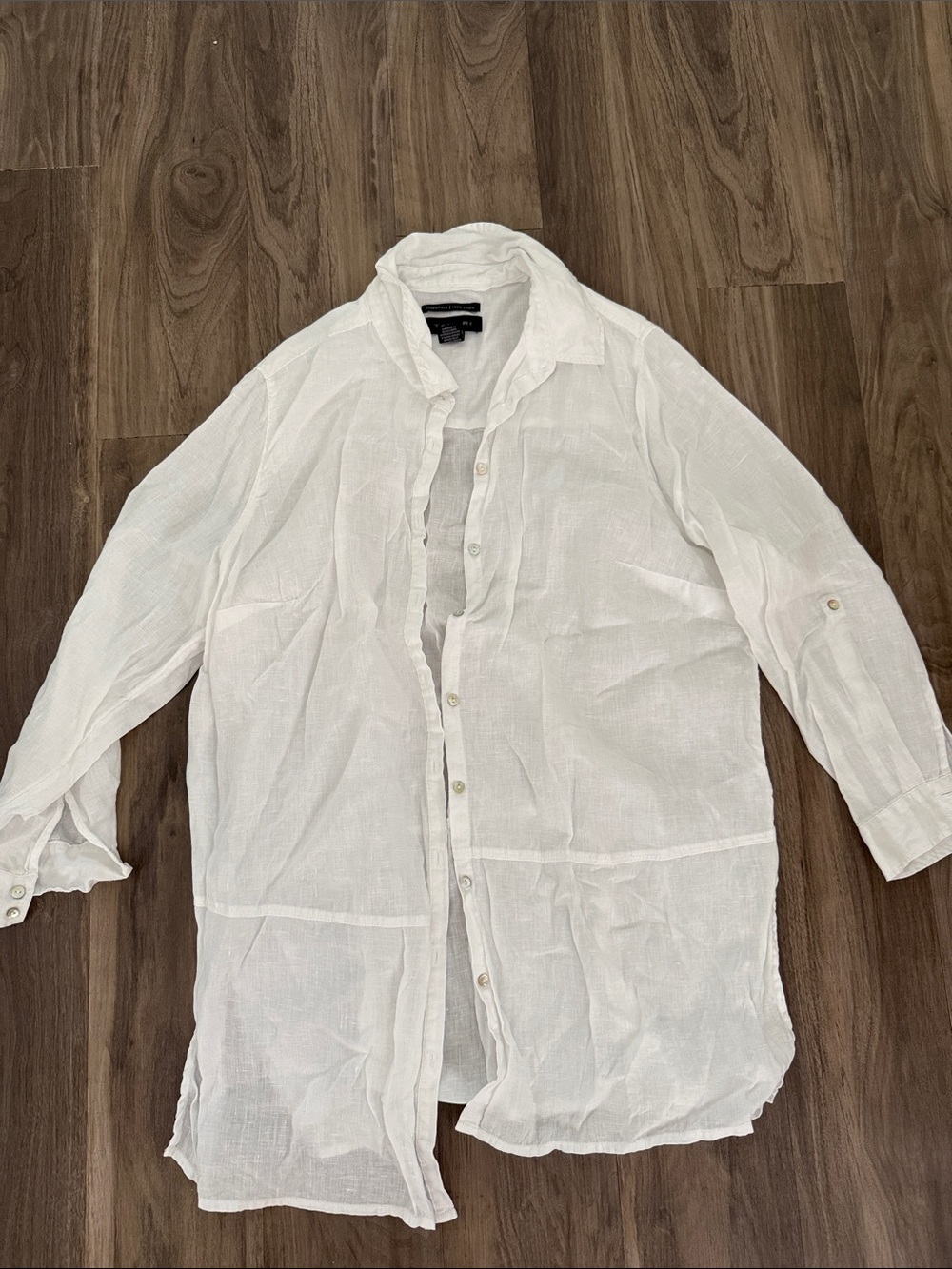 Tahari Men's Lightweight White Linen Shirt Jacket